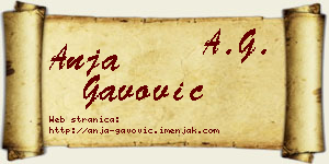 Anja Gavović vizit kartica